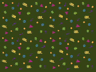  Colorful seamless pattern of shapes confetti 