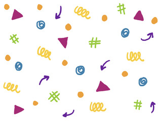  Colorful seamless pattern of shapes confetti 