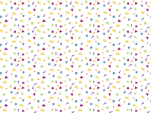  Colorful seamless pattern of shapes confetti 