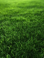 Obraz premium Close-up of a manicured lawn with perfect grass, showcasing the vibrant green color and smooth texture.