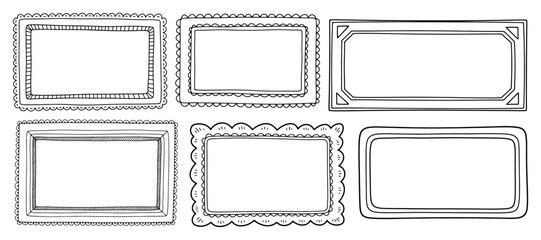 Hand Drawn Doodle Frames and Borders Vector Sketch Collection