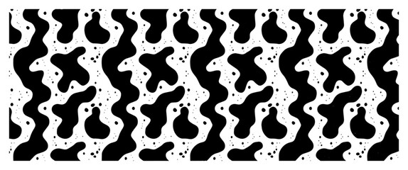 Naklejka premium Seamless Pear Pattern Modern Minimal Black And White Vector Background