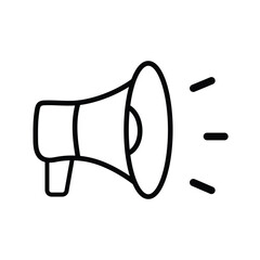 Megaphone Line Icon – Announcement and Marketing Symbol for Advertising, Promotion, and Communication Design