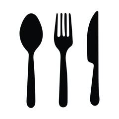 MobilSpoon Fork Knife Icon Set – Restaurant Cutlery Symbol for Food Menu and Kitchen Design