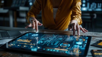 3d hologram visualization of financial data for strategic business analysis and planning - Powered by Adobe