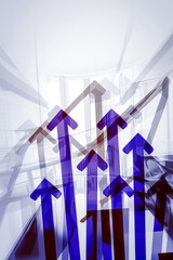 ビジネスの成長と成功を示す矢印