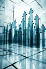 ビジネスの成長と成功を示す矢印