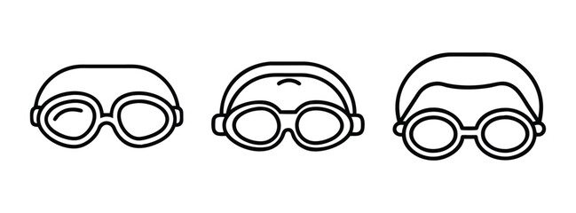 Three binoculars illustration for bird watching and outdoor activities vector graphic design element