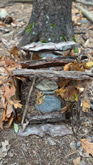 Falltime Fairy House with Tree Bark Roof