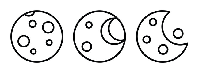 Moon phases vector illustration astronomy lunar cycle celestial bodies space science design graphic 