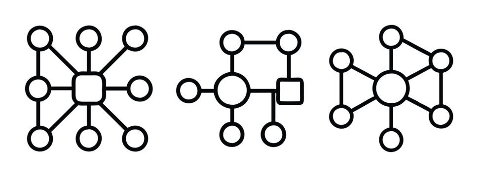 Diagrams network graph topology connection node point data structure illustration scheme design concept