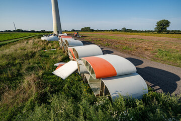 Windenergie - Entsorgung alter Rotorbl&auml;tter, Symbolfoto.