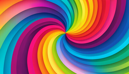 Obraz premium colorful swirling rainbow spiral with 3d layered blades creating a vibrant abstract vortex.