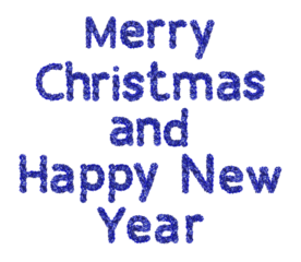 Merry Christmas and Happy New Year made from New Year's tinsel, isolated Christmas tinsel, tinsel garland	