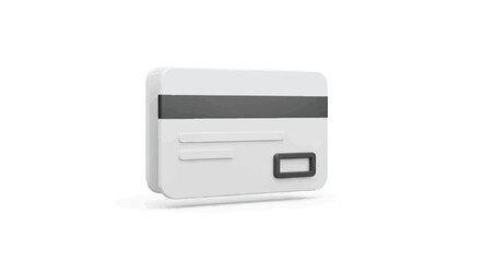 Fototapeta premium Clean, modern white credit card with magnetic stripe isolated on white background for digital payment concepts