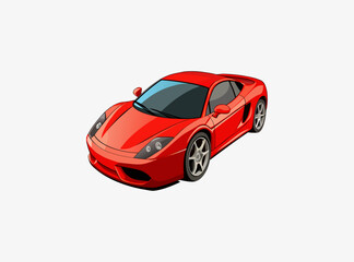 red car isolated on white