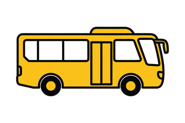 Yellow bus illustration representing public transportation