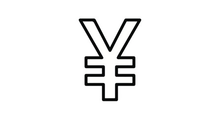 Fototapeta premium Clean line art symbol representing the Japanese Yen currency