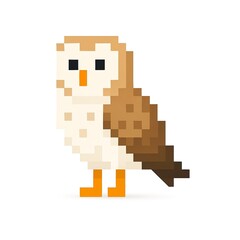 Fototapeta premium Owl pixel art design