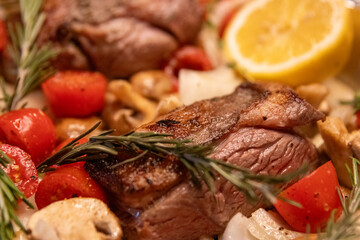 Roasted lamb with lemon