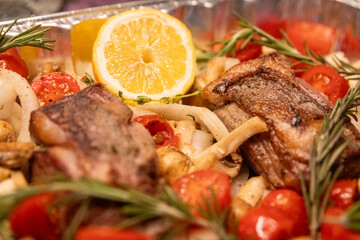 Roasted lamb with lemon