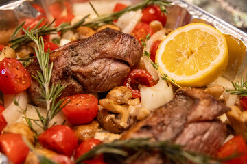 Roasted lamb with lemon