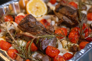 Roasted lamb with lemon