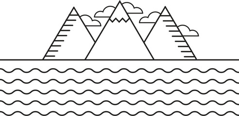 Mountain Icon — Outdoor Adventure and Nature Landscape Vector Symbol