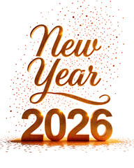 Orange 2026 Text Isolated on Transparent Background