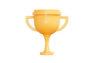 3D Golden Winner Trophy icon. Champion cup. 1st place award in sports and football. Victory success concept. 3D Vector illustration