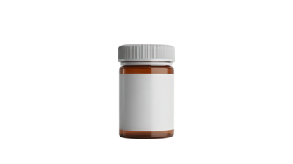 Brown Glass Bottle Mockup with Blank Label