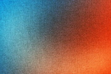Blue red fire orange coral peach gold yellow white gray silver abstract background. Color gradient. Colorful bright light. Vintage retro style. Rough grain. Fabric canvas.Empty blank template design.