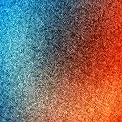Blue red fire orange coral peach gold yellow white gray silver abstract background. Color gradient. Colorful bright light. Vintage retro style. Rough grain. Fabric canvas.Empty blank template design.