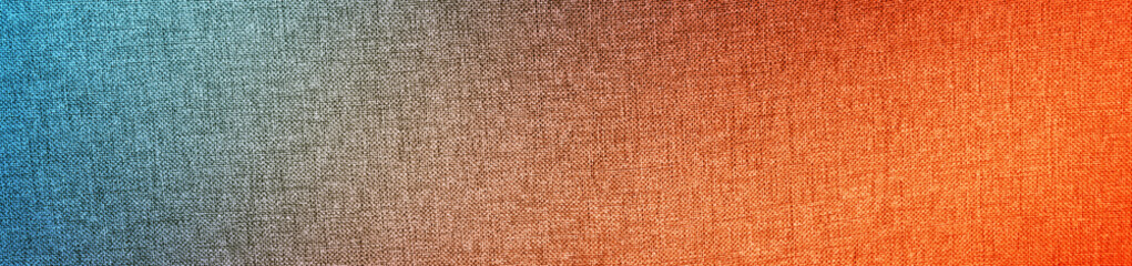Blue red fire orange coral peach gold yellow white gray silver abstract background. Color gradient. Colorful bright light. Vintage retro style. Rough grain.Fabric canvas.Empty blank.Design.Wide banner