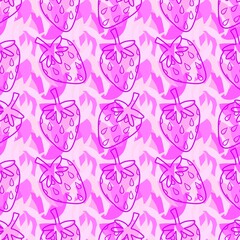 Summer fruits seamless strawberries pattern for wrapping paper and fabrics and kids clothes print and fashion textiles