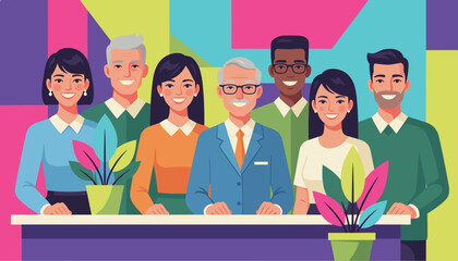 Smiling diverse business team portrait illustrating inclusion leadership and successful collaboration