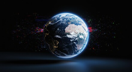 Digital Earth Global Network and Data Flow Visualization