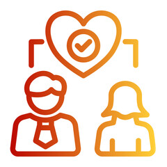 Human Connection Sympathy icon from the Personal Growth icon collection (Outline Gradient Style)