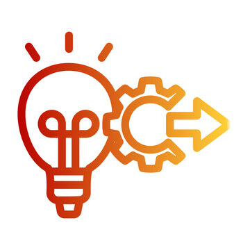 Innovation Realization Implementation icon from the Personal Growth icon collection (Outline Gradient Style)