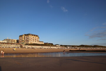 Sunset on the beach of Westerland, Sylt, Schleswig-Holstein, Germany