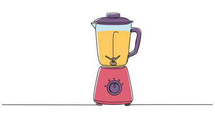 Simple line art illustration of a modern kitchen blender appliance
