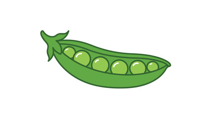 A vibrant illustration depicts an open pea pod with green peas inside