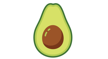 A single avocado half shows its pit and vibrant green flesh