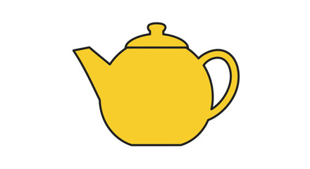 Simple illustration of a yellow teapot with a curved spout and handle