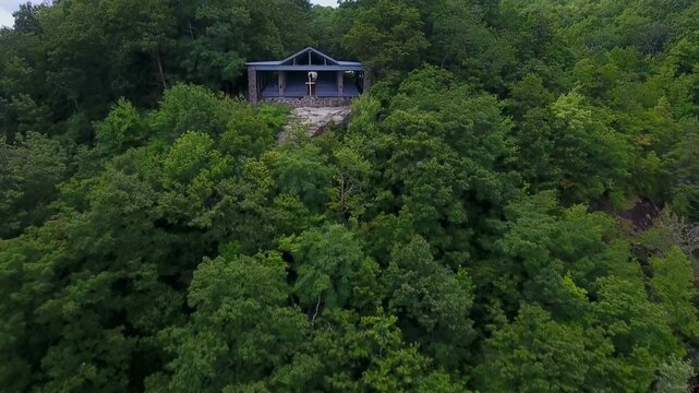 Aerial View of Pretty Place South Carolina in the Mountains