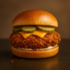 Classic chicken burger with cheese