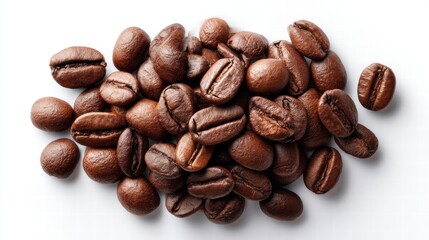 Naklejka premium Roasted coffee beans on a white background