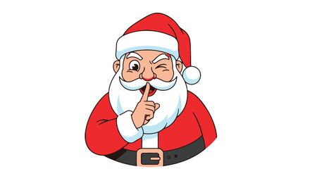 Funny Santa Claus Winking and Signaling for Quiet - A Christmas Secret