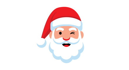 Funny Santa Claus winking and smiling, a festive and cheerful holiday character illustration