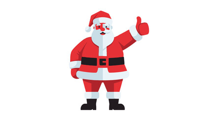 Funny Santa Claus Giving a Thumbs Up Gesture of Approval